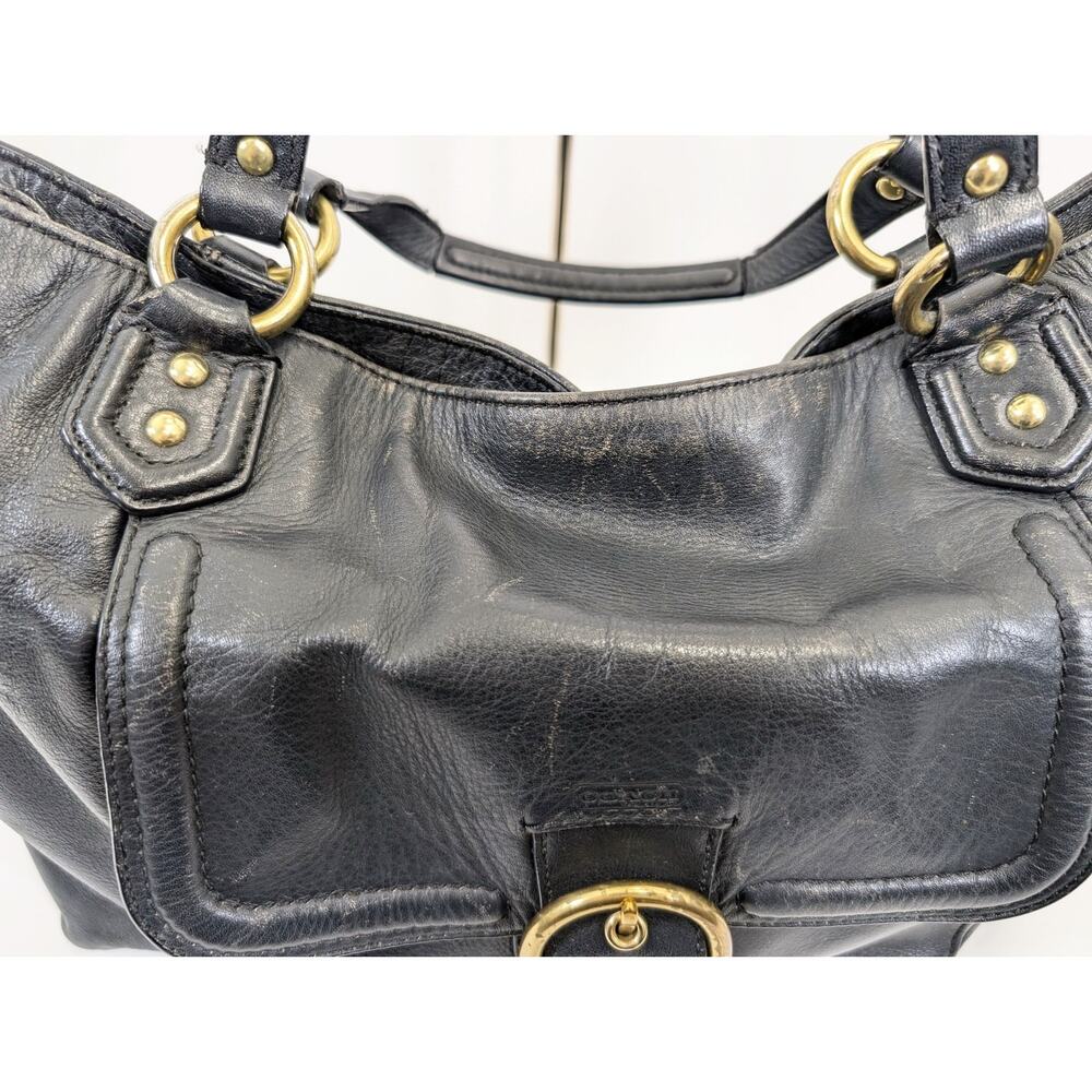 Coach Izzy Leather Carryall Satchel Bag Black Double Handle Purse F24683 - Picture 4 of 16